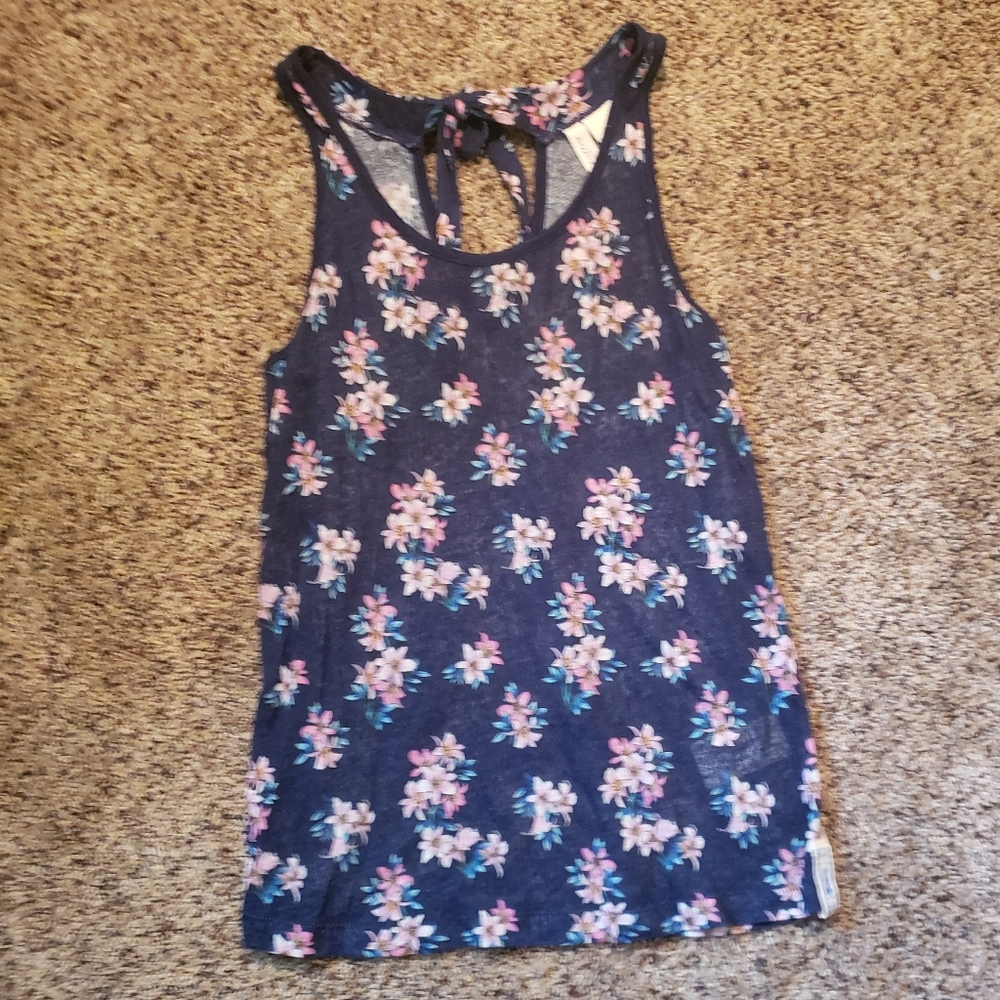 H&M LOGG floral blue dressy tank top